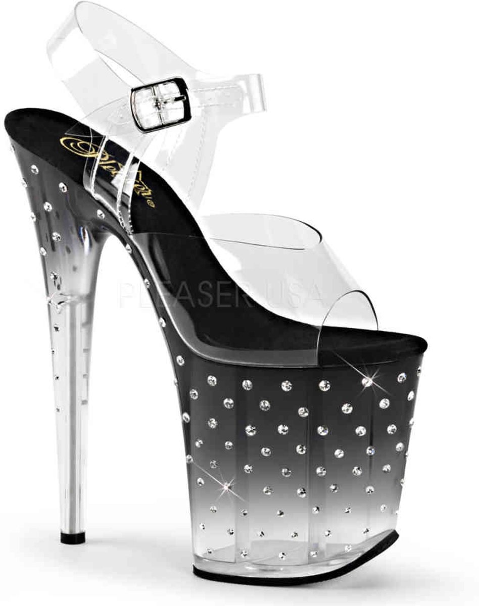 EU 35 = US 5 | STARDUST-808T | 8 Heel, 4 PF Ankle Strap Sandal w/RS Studded Bottom